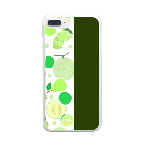 グリーンのフルーツ Clear Smartphone Case