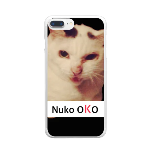 ぬこおこ NUKOOKO (文字が小さいバージョン) 투명 스마트폰 케이스