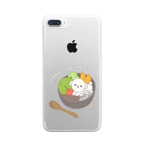 cream wanmitsu(色付き) Clear Smartphone Case