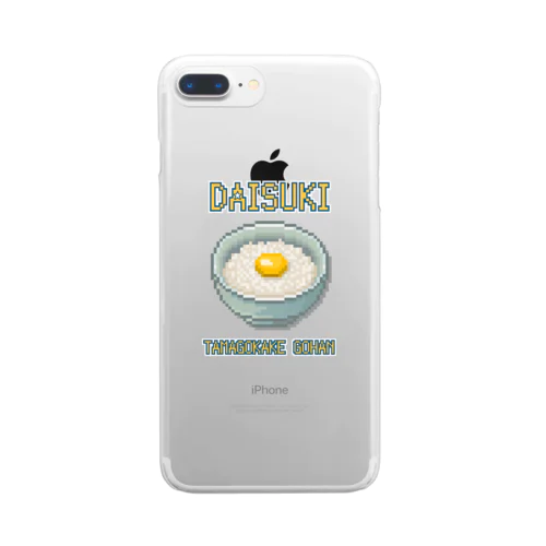 タマゴカケゴハン(ドット絵) Clear Smartphone Case