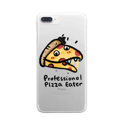 Professional Pizza Eater ピザが大好きな恐竜 クリアスマホケース