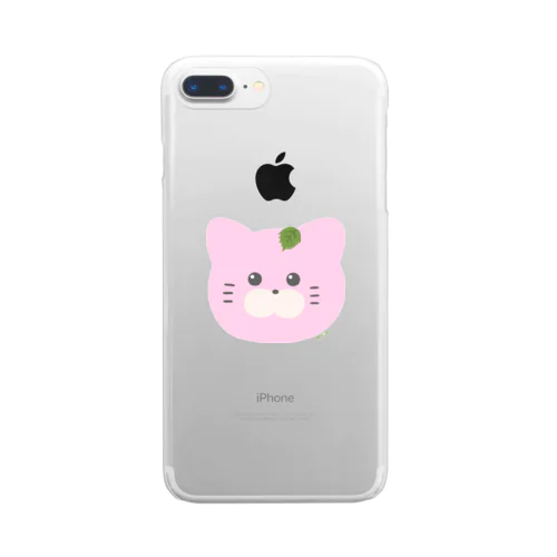 猫の桜ちゃん(イラストver) Clear Smartphone Case