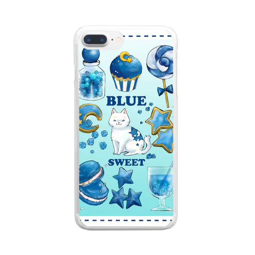 BLUE　SWEETS Clear Smartphone Case