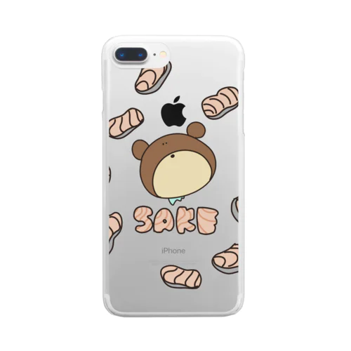 熊とSAKE Clear Smartphone Case