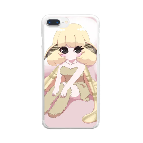 蚕蛾ちゃん Clear Smartphone Case