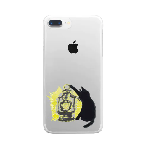 黒猫ランタン Clear Smartphone Case