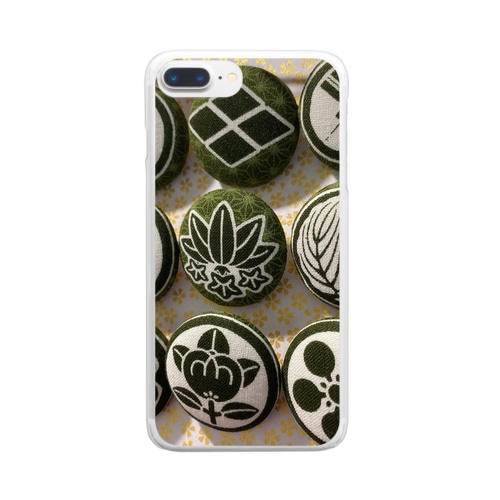 家紋　緑色 Clear Smartphone Case