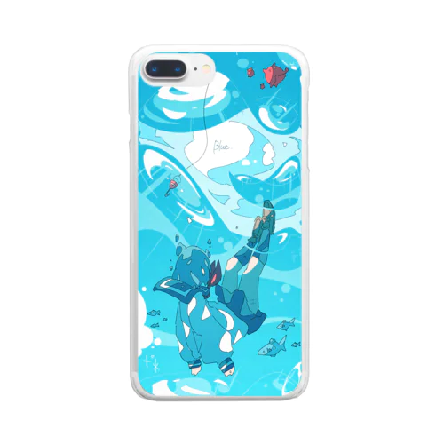 「青に沈む。」 Clear Smartphone Case