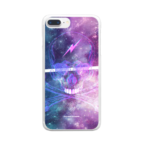 696graphic_Tshirt_GalaxySkull Clear Smartphone Case