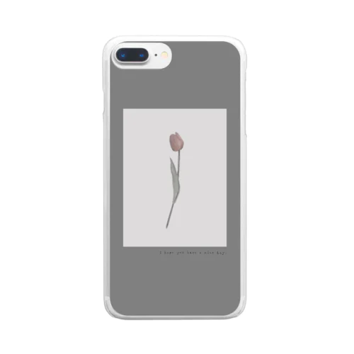 tulip gray Clear Smartphone Case