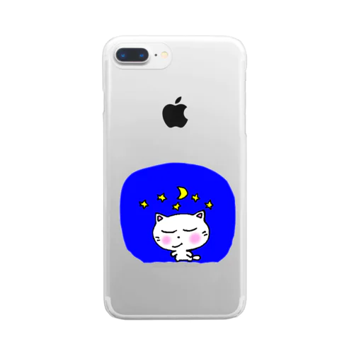 今夜も徹夜だぜ Clear Smartphone Case