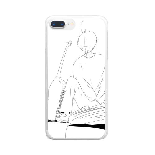 タバコとギター Clear Smartphone Case