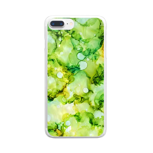 アルコールインクアート 【若草】 Clear Smartphone Case