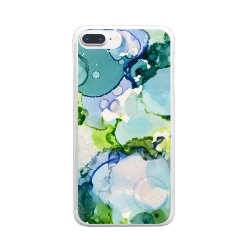 アルコールインクアート 【自然の音】 Clear Smartphone Case