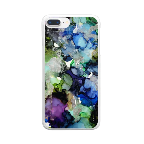 アルコールインクアート 【宇宙】 Clear Smartphone Case