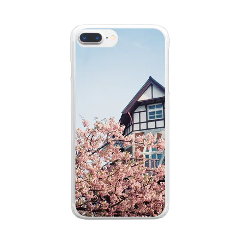 桜と青 Clear Smartphone Case