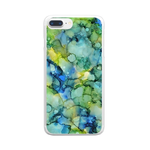 アルコールインクアート【オーロラ】 Clear Smartphone Case