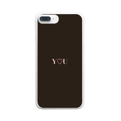 Y♡U brown Clear Smartphone Case
