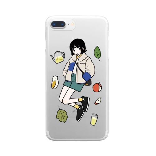 ぴょん Clear Smartphone Case