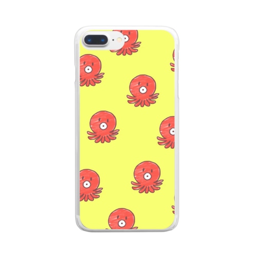 たこちゃんずイエロー Clear Smartphone Case