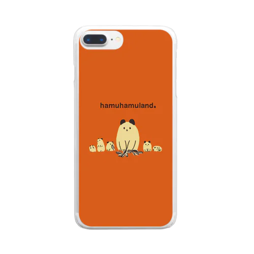 ハムスターの親子　オレンジ Clear Smartphone Case