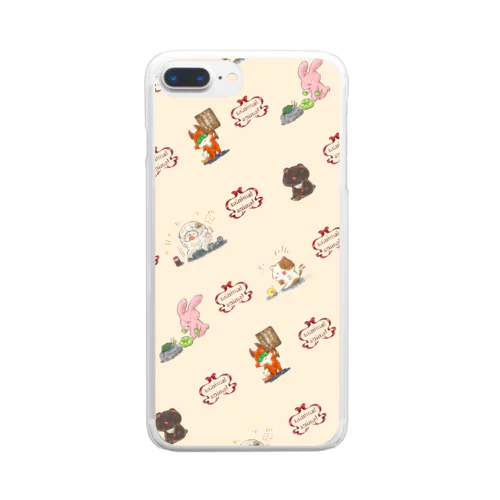 minimal*animal（総柄） Clear Smartphone Case