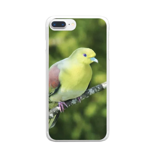 アオバト。野鳥。 Clear Smartphone Case