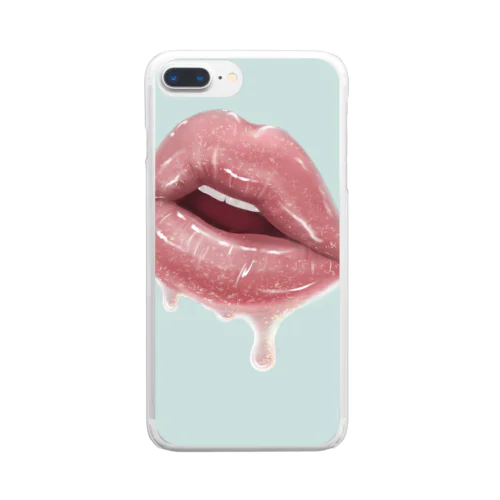 Juicy lip pink Clear Smartphone Case