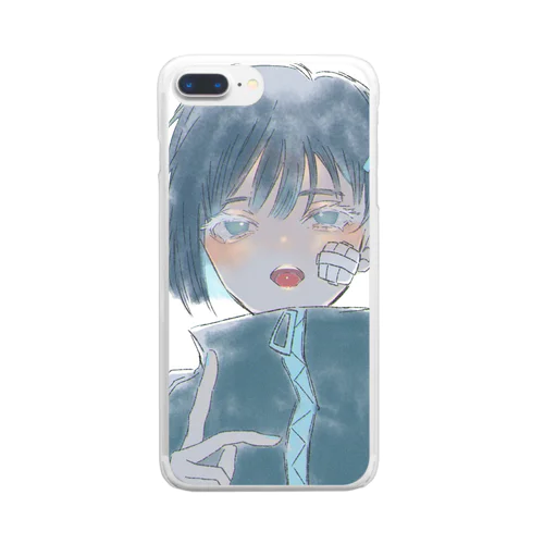 舌ピの男の子 Clear Smartphone Case