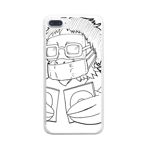 山田二枚持ち Clear Smartphone Case