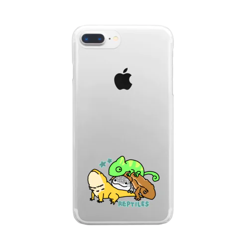 爬虫類集合 Clear Smartphone Case