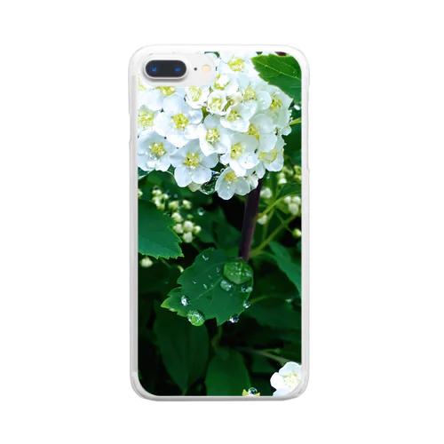 小手毬の雨 Clear Smartphone Case