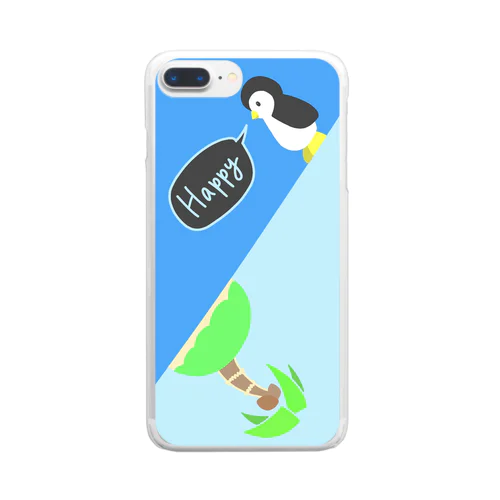 ぺったんペンギンと夏の島 Clear Smartphone Case