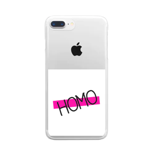 HOMO ブランドロゴ Clear Smartphone Case