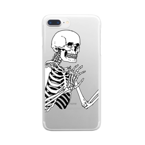 骨のスタンプ Clear Smartphone Case