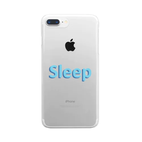 sleep かわいいロゴ Clear Smartphone Case