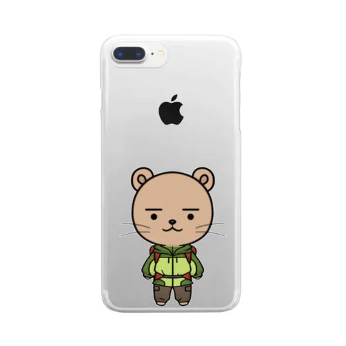 クマさんキャンパー Clear Smartphone Case