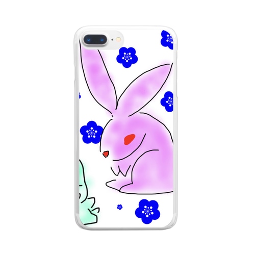 ピンクうさぎ Clear Smartphone Case