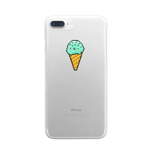 ドット絵なチョコミント。 Clear Smartphone Case