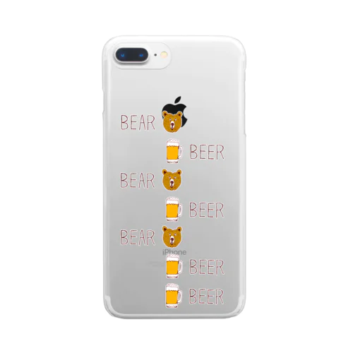 ビールデザインTシャツ「ベアビアベアビアベアビアビア」（Tシャツ・パーカー・グッズ・ETC） Clear Smartphone Case