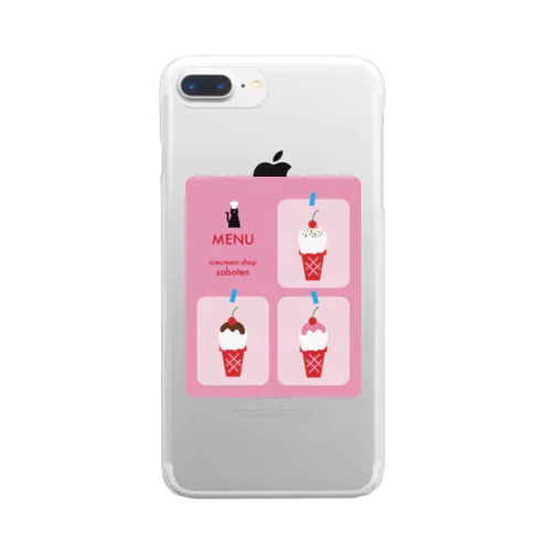 ice cream shop menu Clear Smartphone Case