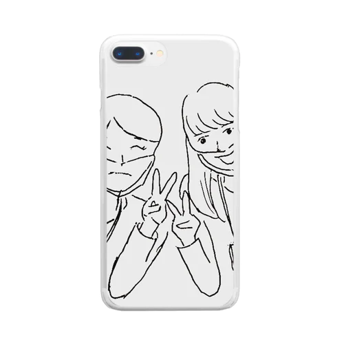 マスクの下で Clear Smartphone Case