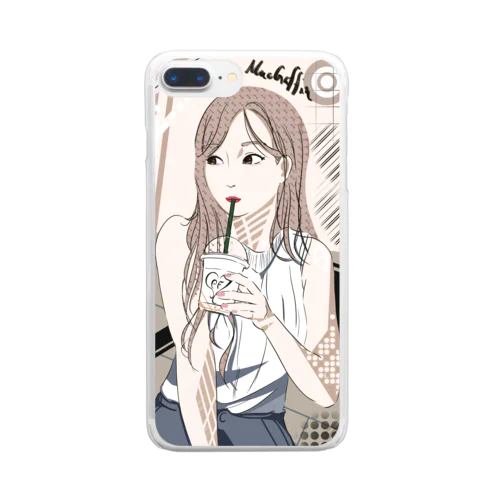 街角のカフェ Clear Smartphone Case