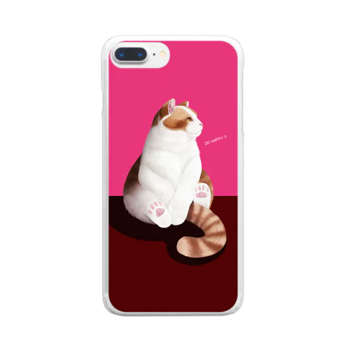 猫のひと時（pink） Clear Smartphone Case