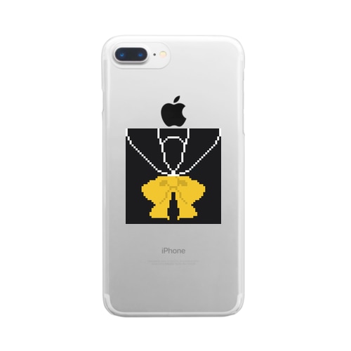 ドット絵セーラー服(黒黄) Clear Smartphone Case