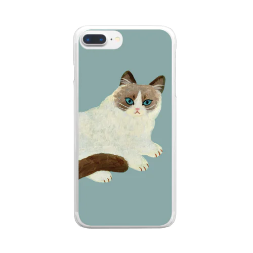 ふわふわのねこ Clear Smartphone Case