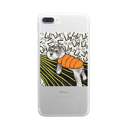 シュナウザー女の子　L i ly Clear Smartphone Case