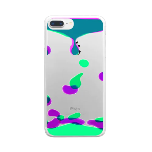 リキッドモーション［PURPLE×GREEN］ Clear Smartphone Case