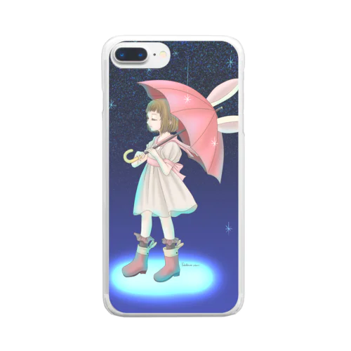 傘と少女 Clear Smartphone Case