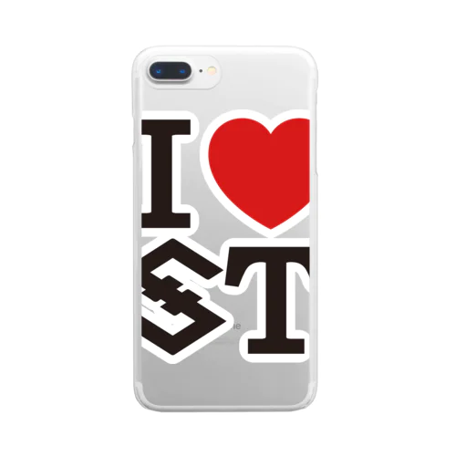 I love IOST（スクエア型） Clear Smartphone Case